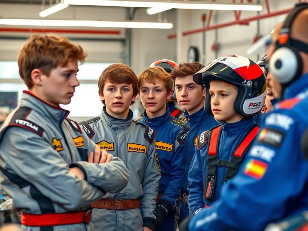 A dynamic image of participants engaged in a Club Pro Team Sport De Grenoble motorsport training program, highlighting the hands-on learning experience and expert instruction.