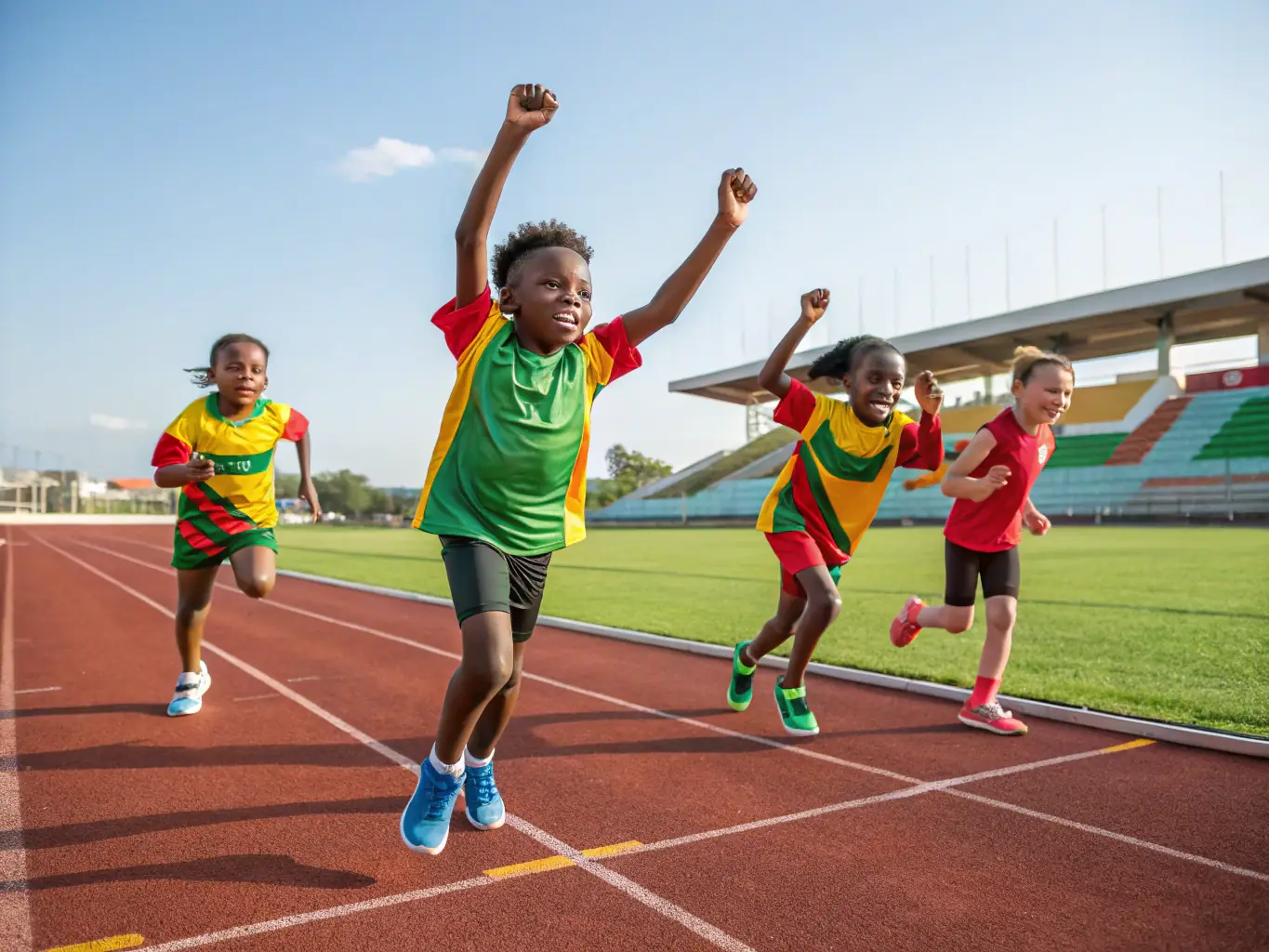 A vibrant image of young athletes participating in track and field events, highlighting speed, endurance, and individual achievement at CPTSDGAPTS.